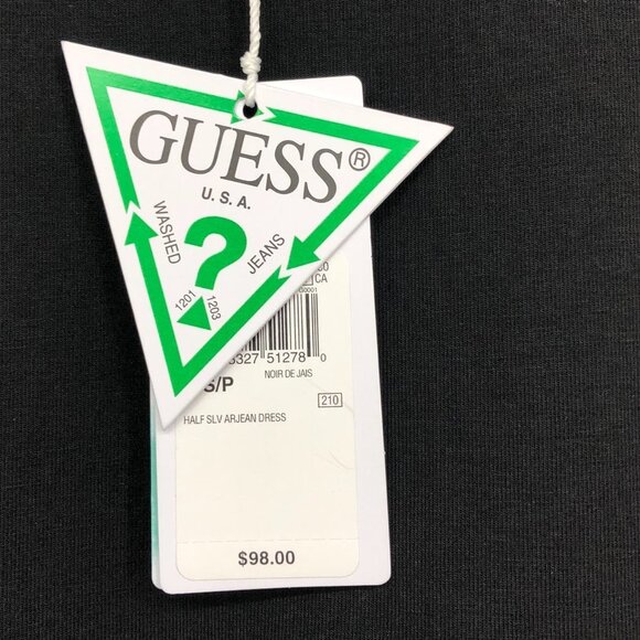 NWT Guess Half Sleeve Arjean Ruched Little Black Dress SP - Picture 8 of 14